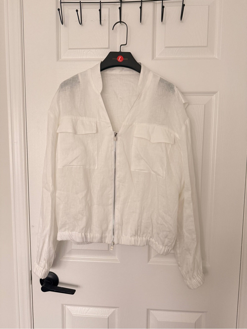 Loro Piana French Dew-retted Linen  Zip Bomber Jacket(OEM)
